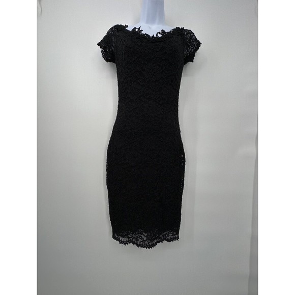 Susan Roselli for Vijack Black Sequin Lace  New Years Party Vintage Dress 7-8 - Picture 8 of 16